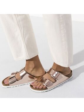 Women's Birkenstock Arizona Soft Footbed Copper Leather